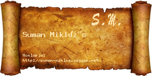 Suman Miklós névjegykártya