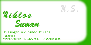 miklos suman business card